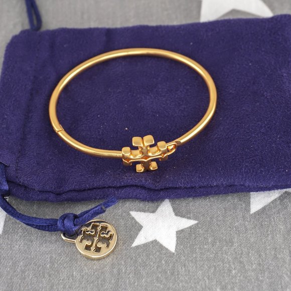 Tory Burch Eleanor Hinged Cuff Bracelet in Tory Gold (Brand New) - Picture 4 of 8